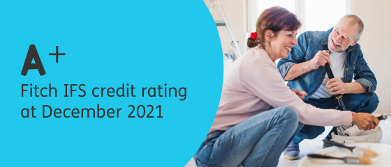 A+ Fitch IFS credit rating at December 2021